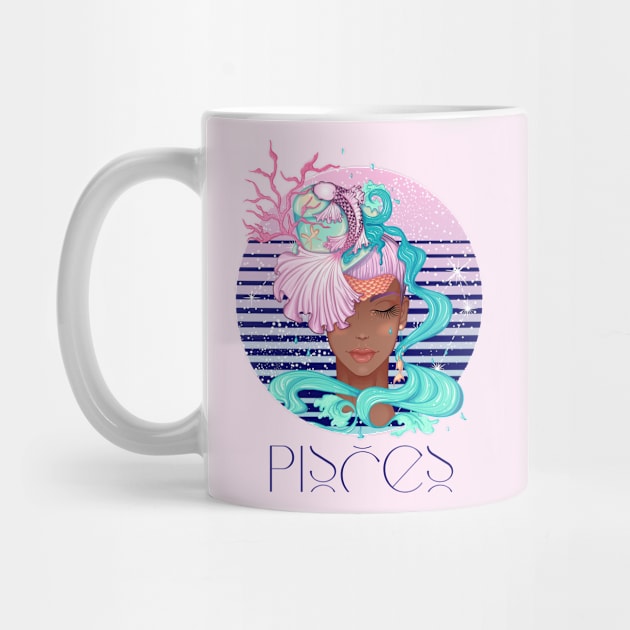 Pisces Zodiac Sign | Circle Beautiful Girl by Violete Designs